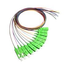 1M Unjacketed 12 Fibers SC/APC Single mode Color-Coded Fiber Optic Pigtail picture