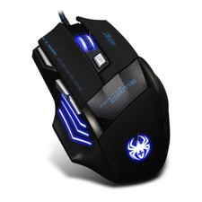 Zelotes Optical Mouse T-80 Big Mac Gaming Light up black n blue picture