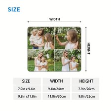 Custom Mouse Pad with Your Own 4 Photos, Personalized Mousepad, Customized Pic picture