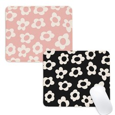 CDZYNG Cute Flowers Square Mouse Pad, Color 2 White Flowers 9.4x7.8 Inch 2pcs picture