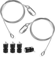 2Pcs Lift Cable Kit w/ EZ Spring Clips & 4 Black Alloy Rollers Pins Washers picture