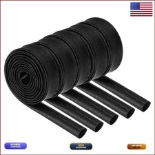 MECCANIXITY 5Pcs Wire Insulation Fire Sleeve 6.6Ft-12mm ID Black picture