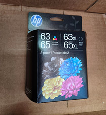 HP 63/65 Inkjet Ink Cartridges Black & Tri-Color Genuine/Original 63 65 picture