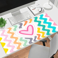 1pc Non-Woven Fabric Keyboard and Mouse Pad with Colorful Wavy Lines Surroundi picture