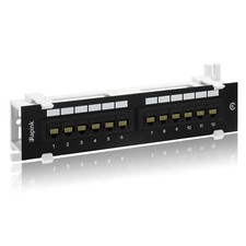12 Port Cat6 Patch Panel 10G UTP 10-Inch Wallmount Ethernet Punch Down picture