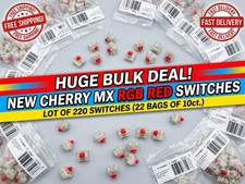 Cherry MX RGB Red Linear Mechanical Keyboard Switches Lot of 220 New  picture