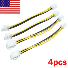 4 Pin P4 ATX 12v Male to Female Extension CPU Motherboard Power Supply Cable 4pc picture