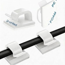 150pc 3M Adhesive Cable Clips White Wire Organizer Cord Holder Wall Desk Car picture