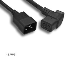 [10X] 3ft 12 AWG AC Power Cable Left Angled C19 to C20 20A/250V SJT Server picture