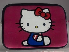 Hello Kitty Notebook IPad Tablet  10” x 7” Case Red Blue 2011 Sleeve Sanrio picture