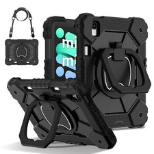 For iPad Mini 7 2024 / Mini 6 Kids Rotating Heavy Duty Stand Strap Case Cover picture