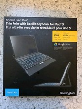 Kensington KeyFolio Exact Plus Backlit Bluetooth Keyboard iPad Air K97095US NEW picture
