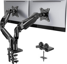 HUANUO FlowLift™ Dual Monitor Stand, Fully Adjustable Gaming Monitor Desk Mount  picture
