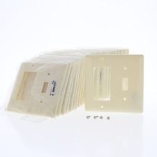 Hubbell NP126AL Almond 2-Gang Toggle Decorator Standard Wallplate Cover 25pcs picture