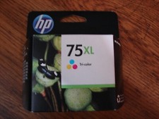 NOS HP 75XL Tri Color Yellow Blue Magenta Ink Cartridge Sealed Box Unknown Date picture