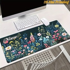 Customizable Name/Text, Beautiful Colorful Flowers, HD Printed Desk Pad, Multi picture