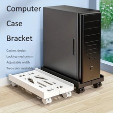 Adjustable PC Tower Stand with Wheels Ventilated Under Desk Holder picture
