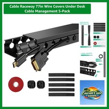 Flexible 77-Inch Cable Raceways - 5 Pack for Safe Under Desk Organization picture