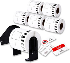 Replacement for Brother QL-820NWB Label Rolls QL-800 QL-810W Label | Black/Red o picture