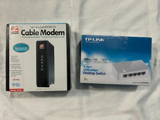NEW MODEM UNOPENED ZOOM DOCSIS 3.0 5-PORT TP LINK PC SWITCH 5-PORT TL-SF1005D picture