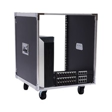 12U Cabinet Rolling Network Rack Audio Studio Video Telecom Equipment Rack Black picture
