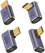 Duttek USB C Right Angle Adapter 4 Style, 90 Degree USB C Angle Adapter [ 40Gbps picture