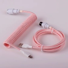 LANO Coiled USB Type C Cable GX16 Aviator Mechanical Keyboard 1.5M picture