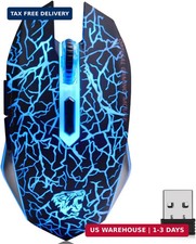 TENMOS M2 Wireless Gaming Mouse, Silent Rechargeable Computer Mice-Black | 2.4GH picture
