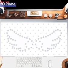 1pc 2D Flat, Extra Large, Non-Slip, Desk Mat, Mouse Pad, Light Gray Star Patte picture