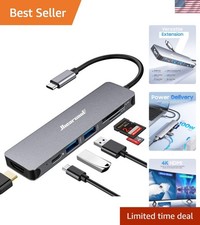 7-in-1 USB C Hub, USB C Dongle Compatible for MacBook, Space Gray picture