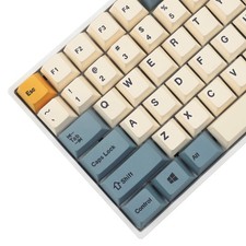 145 PCS Apricot Yellow DyeSub Mac PBT Keycaps Fits 61/64/68/75/87/96/104 picture