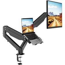 Heavy-Duty Dual Monitor Laptop Mount with Cable Management & Grommet Base Option picture