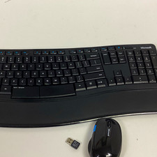 Microsoft Sculpt Comfort Ergonomic Wireless Keyboard Mouse USB KGR1173 Black picture