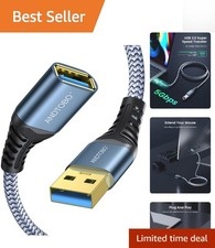 3.3 Feet Nylon Braided USB Extension Cable - Fast Charging & Data Transfer picture