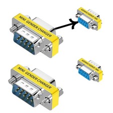 DB9 Connector Null Modem Adapter 9-Pin Serial RS232 Gender Changer M-F 2 Pack picture