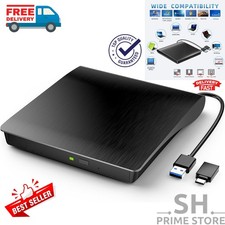 Slim External CD DVD RW Drive USB 3.0 Writer Burner Player Black For Laptop PCS picture