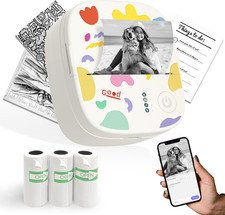Mini Sticker Printer AHM2, Mini Thermal Printer with 3 Rolls Paper, Portable picture
