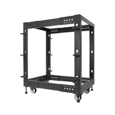 RIVECO 15U Server Rack Adjustable Depth Network 4 Post Cabinet Open Frame wit... picture