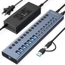 ACASIS 16-Port USB-C USB-A Hub 10Gbps Powered with 96W Adapter for Mac picture