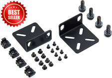 Rack Mount Kit Universal 1U Rack Ears Adjustable Holes Network Switch Server picture