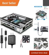 Sleek Transparent Raspberry Pi 3 Case with Quiet Fan, 3 Heatsinks & Power Switch picture
