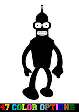 Vinyl Decal Truck Car Sticker Laptop - Television Cartoon Futurama Bender picture