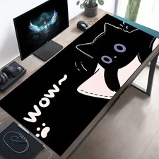 1pc Oversized Gaming Mouse Pad Compatible for PC/Laptop - Cute Black Cat 