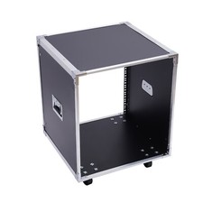 12U Cabinet Rolling Network Rack Audio Studio Video Telecom Equipment Rack Black picture
