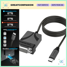 USB-C to DB9 Serial RS-232 Adapter Cable, 3ft - Fast Data Transfer, Plug & Play picture
