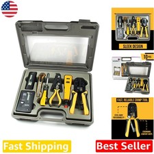 Essential Network Repair Tool Kit: 10-in-1, RJ45 Crimper, LAN Tester, Hard Case picture