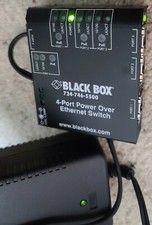 Black Box Networking LP004A 4 Port Power Over Ethernet PoE Switch Tested Works picture