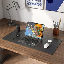 PU Leather Desk Mat Protector Non Slip 23.6x13.8 Inch Mouse Keyboard Pad Black picture