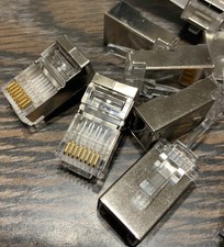 Igreely Gold Plated 50 Micron Cat6 RJ45 Connector Pass Through 24AWG 50-Pack picture