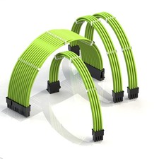LINKUP AVA 50cm PSU Cable Extension Kit 24P 8P GPU 500mm Green picture